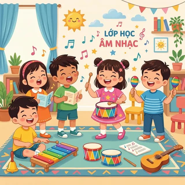 Âm Nhạc Cho Trẻ Mầm Non: 15 Phút Nghe Nhạc/Ngày Giúp Bé Thông Minh