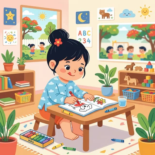 Dạy Bé Tô Màu Đúng Cách: Lợi Ích 'Bất Ngờ' Từ Những Nét Bút Đầu Tiên